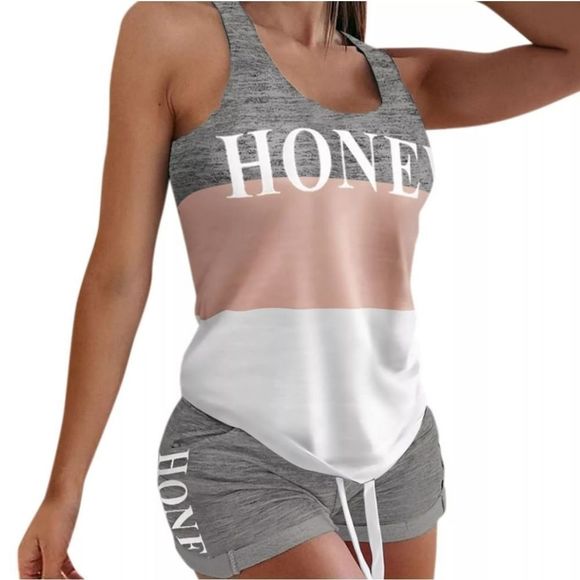 Summer Casual Loose Two Pice Set Homewear Women Pa - Picture 1 of 3